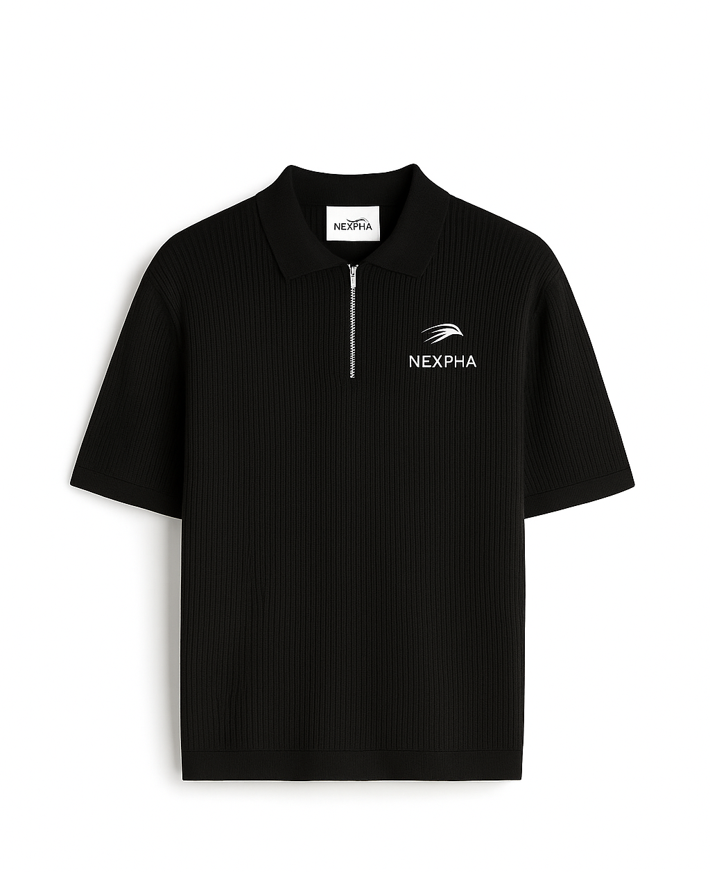 Polo half sleeve zipper